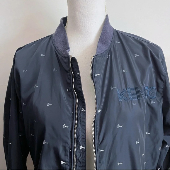 Kenzo Paris • Navy Blue Palm Tree Bomber Jacket - Picture 2 of 6